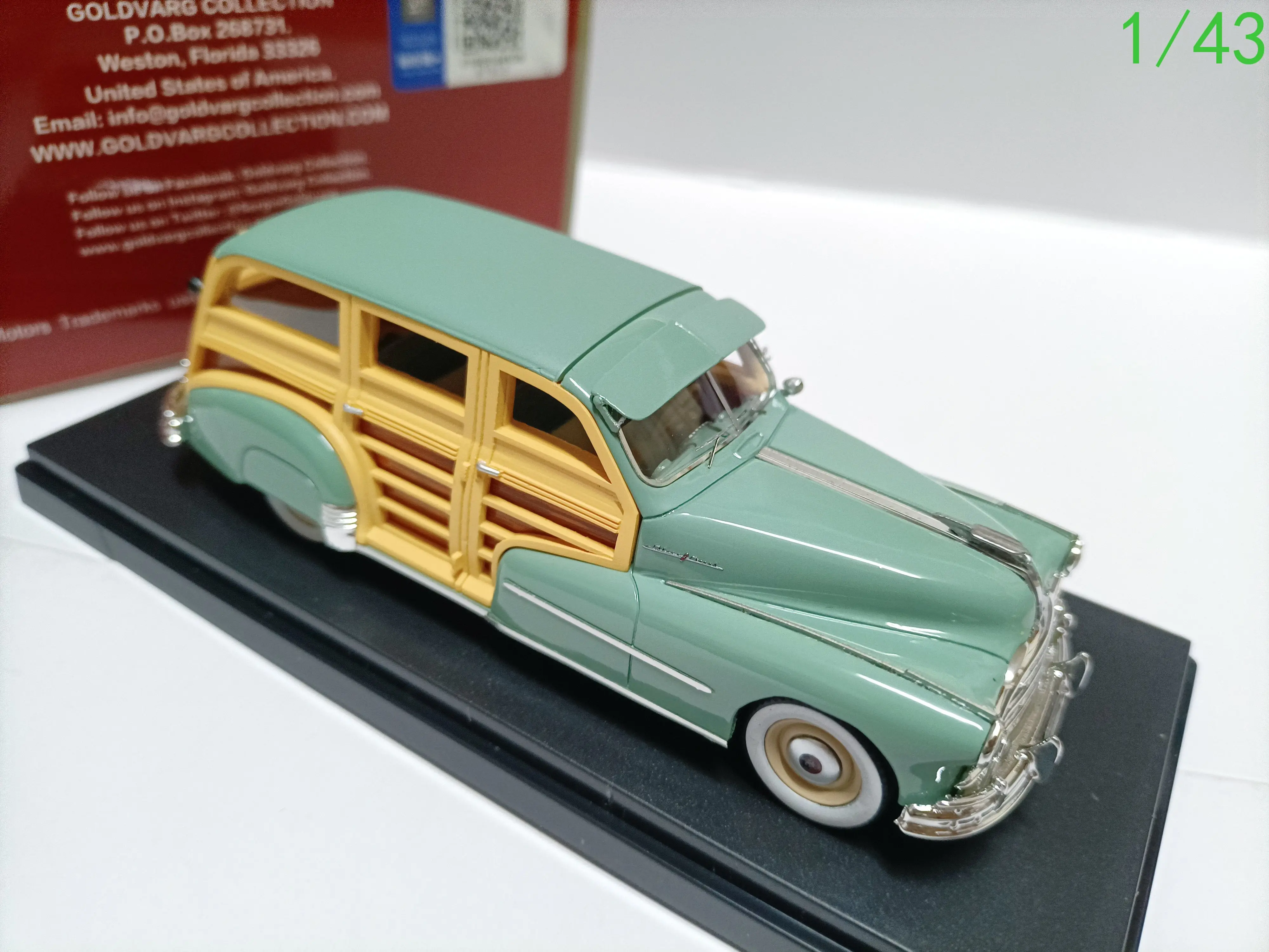 Goldvarg 1/43 Pontiac Station Wagon Model Pontiac Streamline 1948 Green Ornaments Furniture Collectibles Gifts