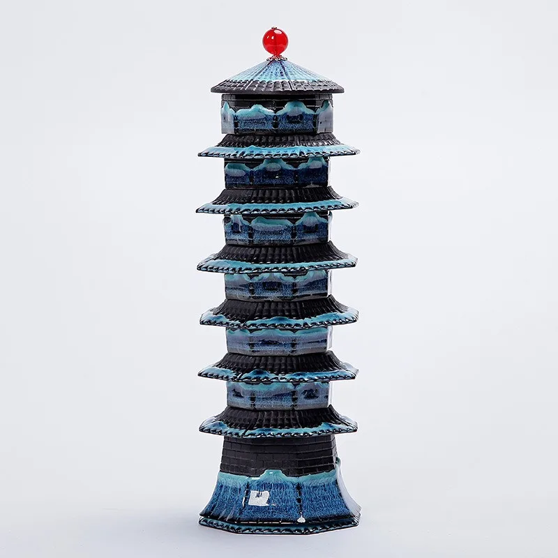 

Chinese Famous Eight Treasure Pagoda Tea Set Home Living Room Unique Design Chinese Style Gong Fu Tea Collection Value Ceramics