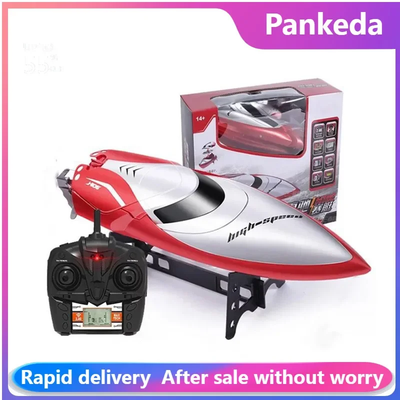 Remote Control Boat, High Speed H106 Rc Boat for Pools and Lakes, 25+ KMH 2.4 GHz Fast Racing Boats, LCD Low Battery Alarm, Birt