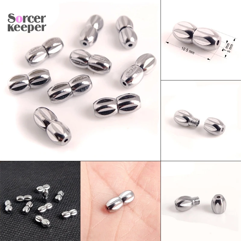 

20pcs Stainless Steel Screw Clasp Closure Fastener Lock Jewelry End Tip Caps For Bracelet Necklace Making Supply Accessorie CA73