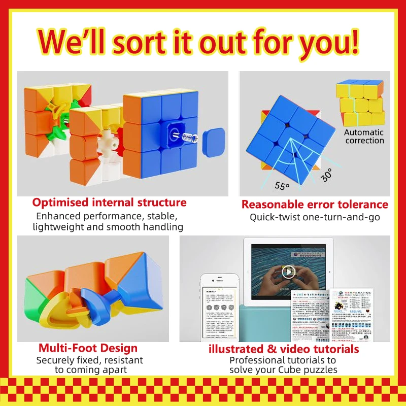 Sengso Speed Cube 3x3 |   Aufkleberloser Zauberwürfel – Professioneller schneller Puzzlewürfel für Wettkampfkinder und Erwachsene