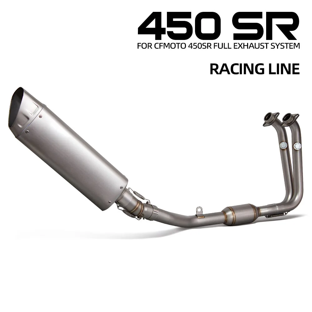 

For CFMOTO 450 SR SS 450SR 450SS 2022-2025 Motorcycle Full Stainless Exhaust System Modify Front Pipe M12 Muffler with Hang ear