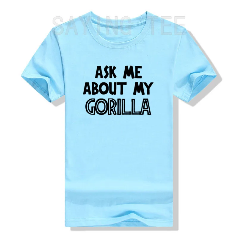 Fragen Sie mich nach meinem Gorilla-T-Shirt für Männer und Jungen, lustiges Retro-Dschungel-Affen-Loose-Top, Persönlichkeits-T-Shirt aus weicher Baumwolle, originelles Geschenk – Detail 11