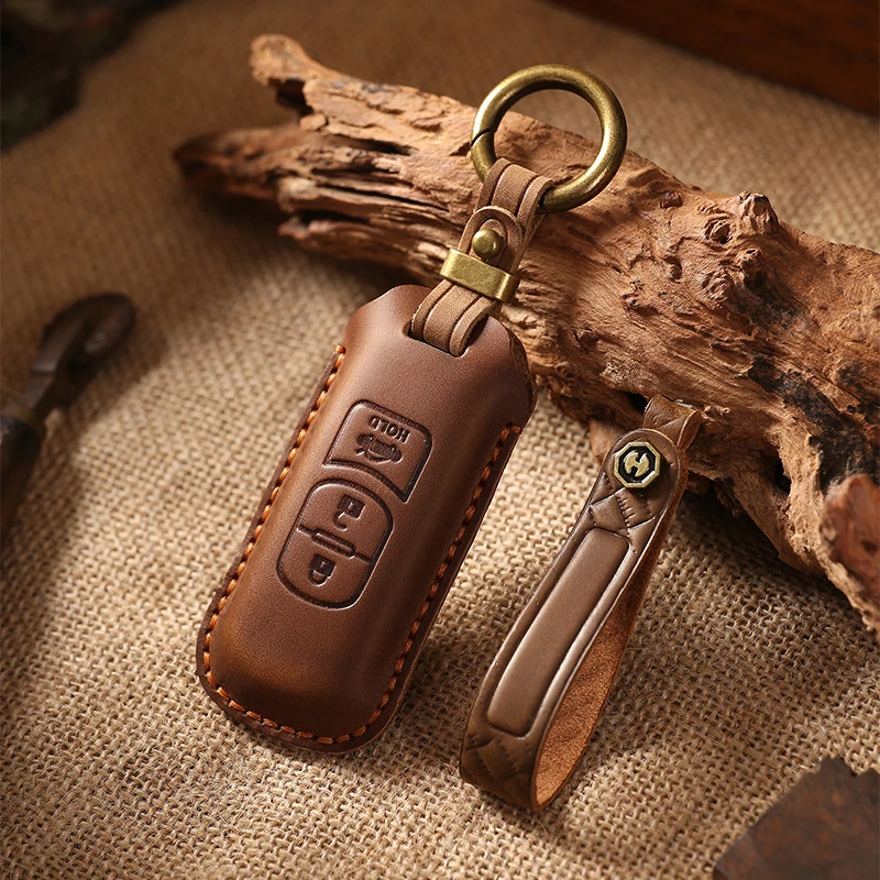 New Leather Car Key Case Full Cover Shell For Mazda 2 3 6 Axela Atenza CX-5 CX5 CX-7 CX-9 2014 2015 2016 2/3button
