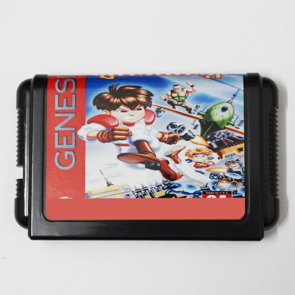 Cartão de jogo Gunstar Heroes 16bit MD para consoles Sega MegaDrive Genesis de 16 bits
