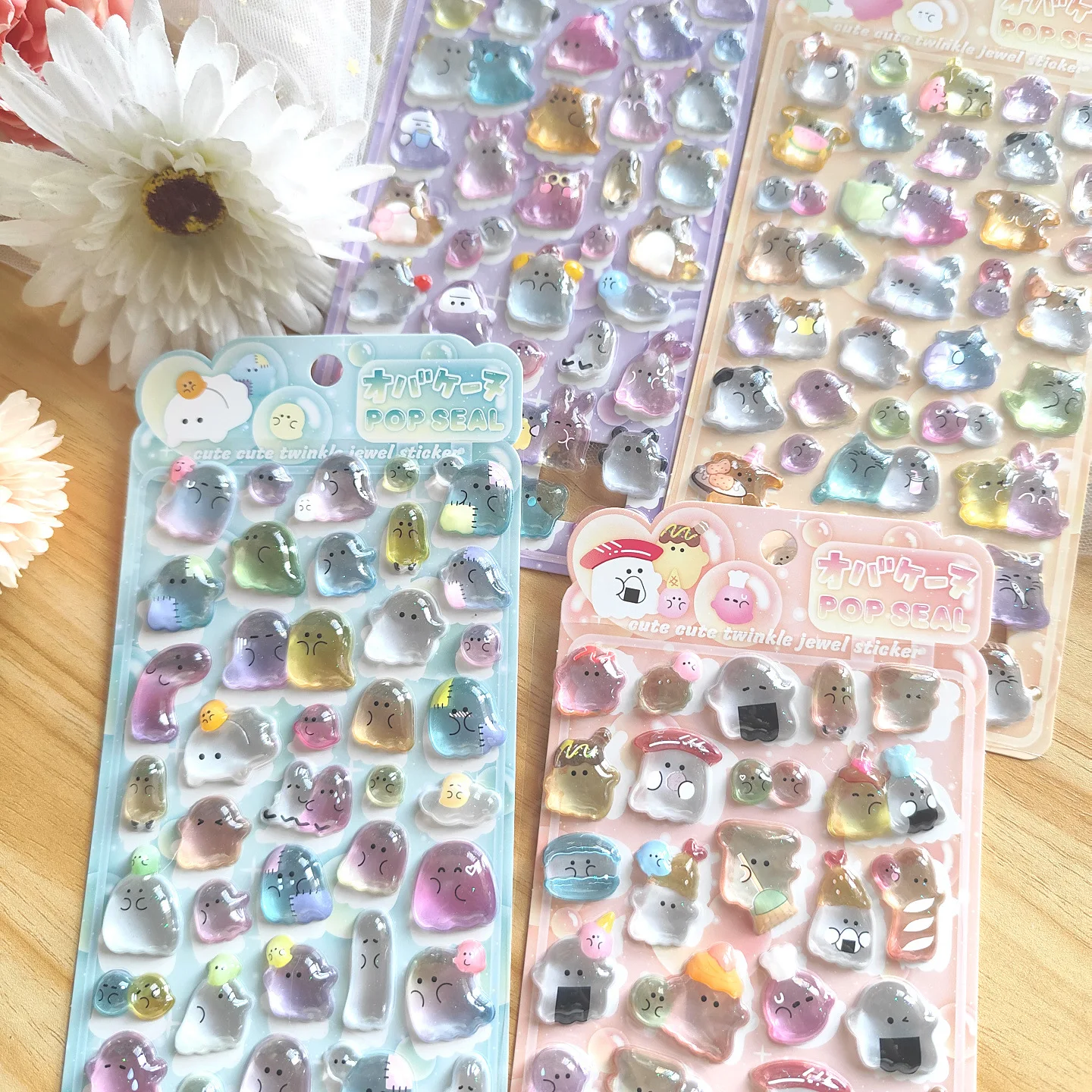 1 pz/4 pezzi adesivi in rilievo 3D fantasma in stile giapponese Scrapbooking diario fai da te adesivo scolastico di cancelleria carino