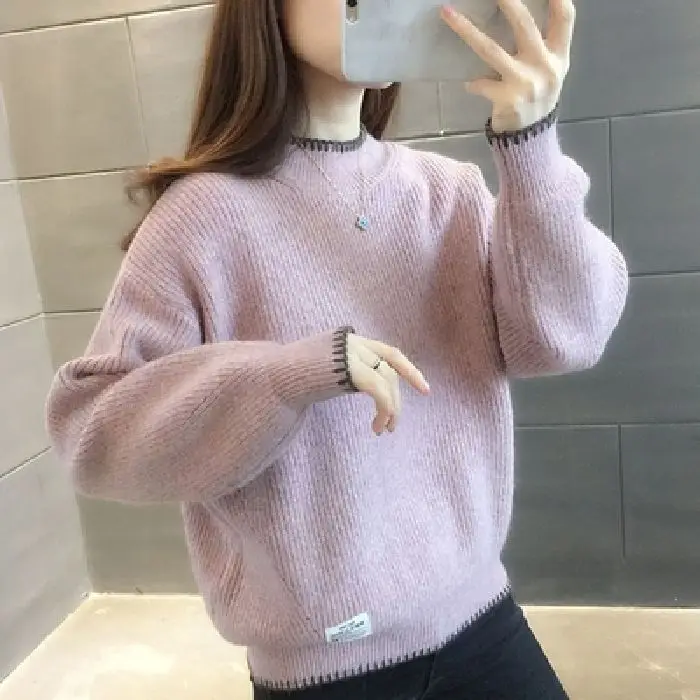 

Женский вязаный свитер с высоким воротником, осень-зима, новый Sle Dongguan Daliang, шерстяной ткацкий магазин спереди, длинный све