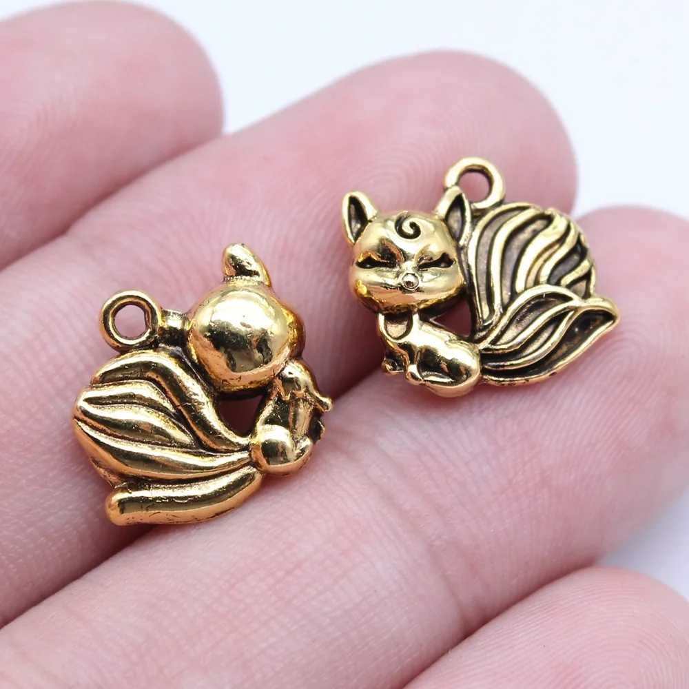 WYSIWYG 10pcs 13x14mm 2 Colors Fairy Fox Charms Pendant For DIY Jewelry Making Handmade Jewelry Craft Findings