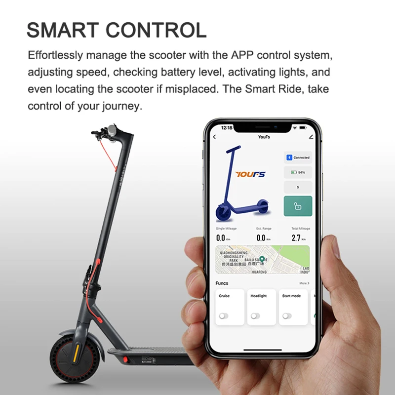 Mankeel MK083 Electric Scooter for Adult 350W 25KM/H Smart APP Control Foldable Electric Kick Scooters 30KM Range E Scooter