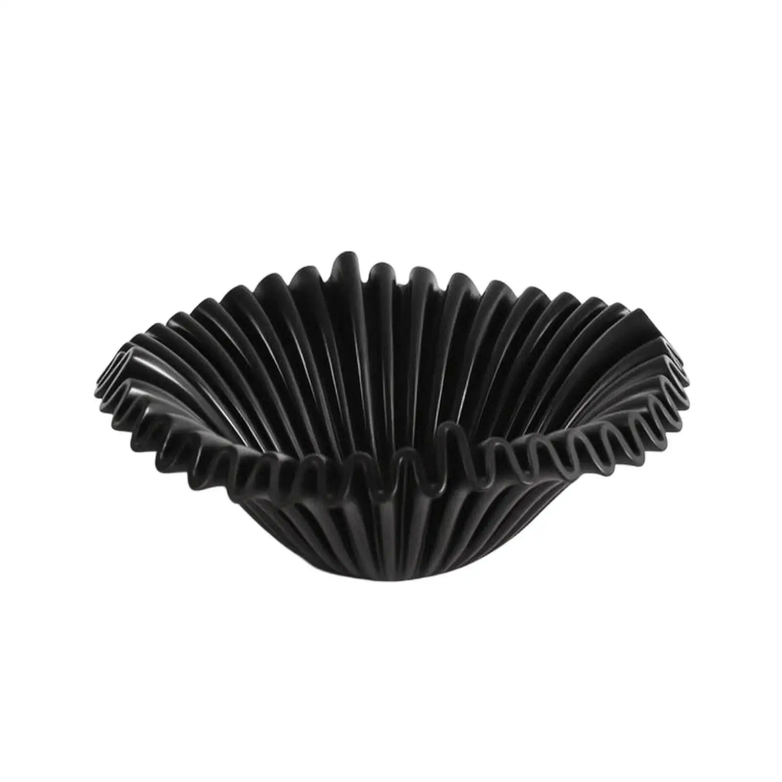 Wave-Shaped Fruit Bowl Fluted Fruit Bowl with Undulating Design Sculptural for