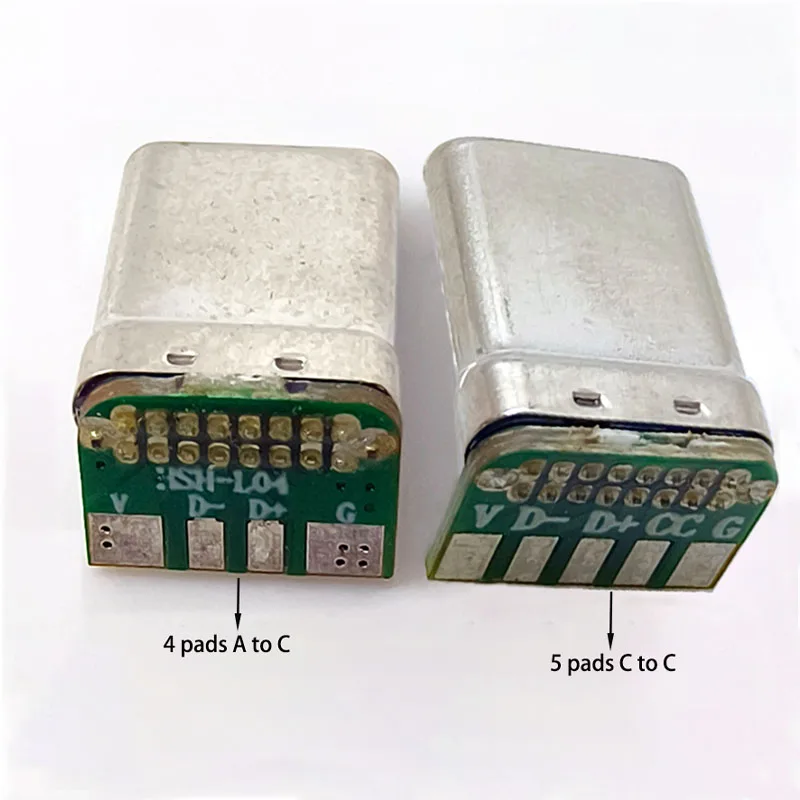 

Type-C 90 Degree Male Head 5 Solder Pads CTOC Stretching Shell Mobile Data Cable Connector Game Charging PD Plug 10 Piece