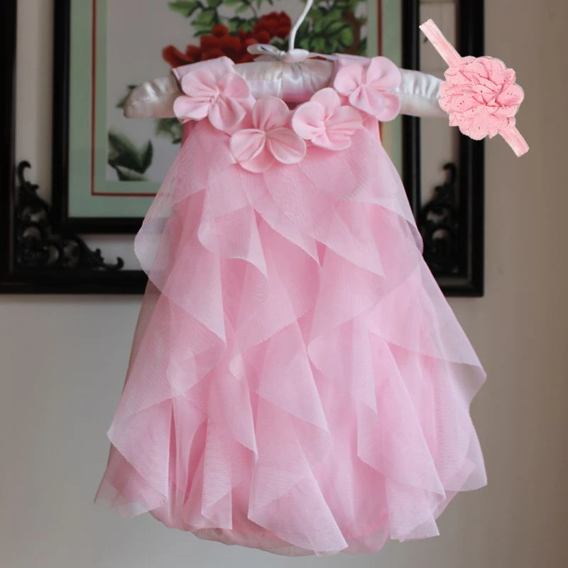 Bambini Toddler Baby Girl Dress Summer Chiffon Evening Birthday Party Dresses for Girls Clothes & Headband