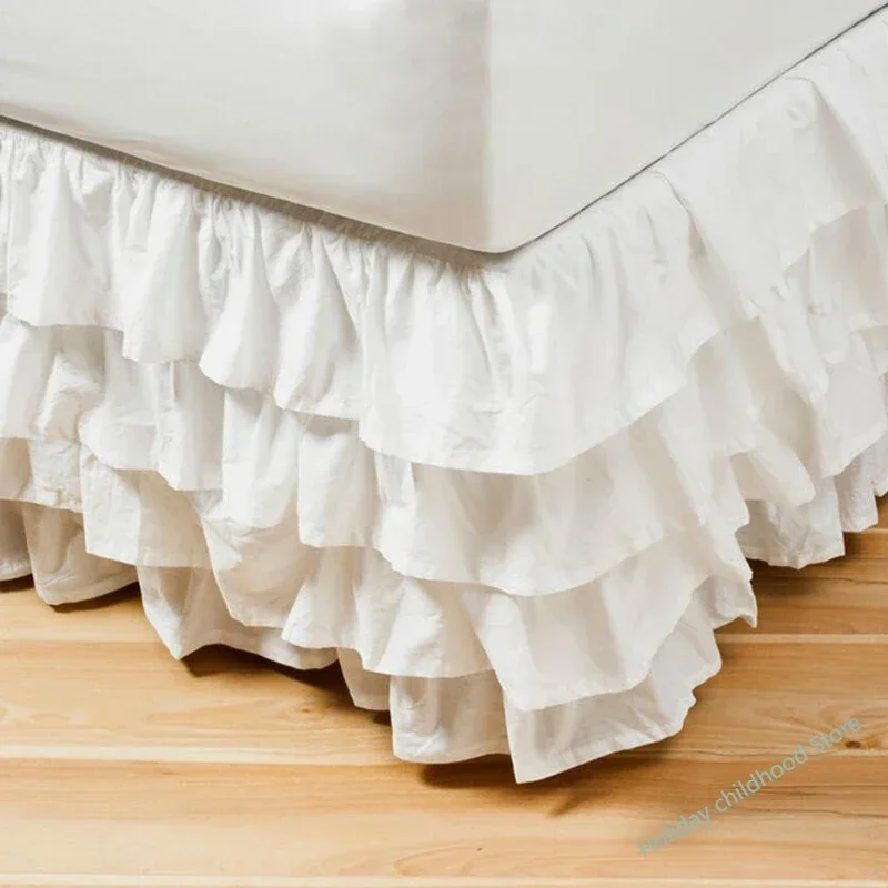 4-story Ruffle bed skirt surrounding elastic bedspread no surface family hotel double bed / full / king bed / king