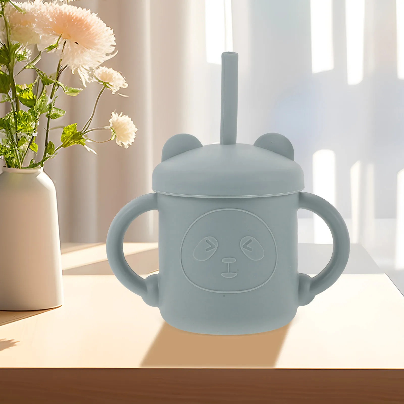 

Silicone Baby Straw Cup Kids Toddler Sippy Cups Spill Proof Lightweight Drinking Cups for Water Milk Juice Smoothies Infants