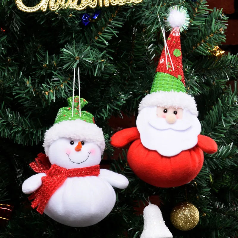 

New Christmas Decorations Snowman Santa Claus Plush Doll Pendant Christmas Tree Decoration Small Pendant Gifts