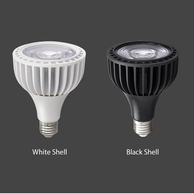 White Black Shell 15W 25W Dimmable E27 Par30 Par20 LED Bulb For Home and Business Lighting 220V LED Spotlight