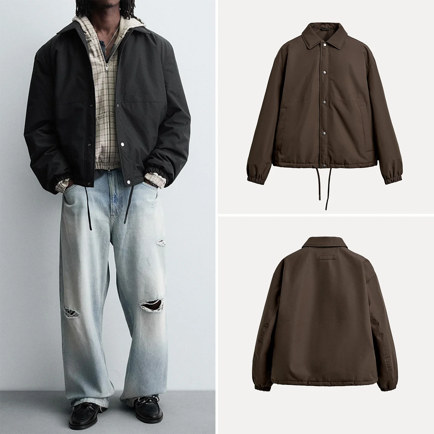 Men's Casual Loose Fashionable Jacket Outerwear Daily Wear 2026 New Autumn Collection Standard Fit Long Sleeve ZADATA