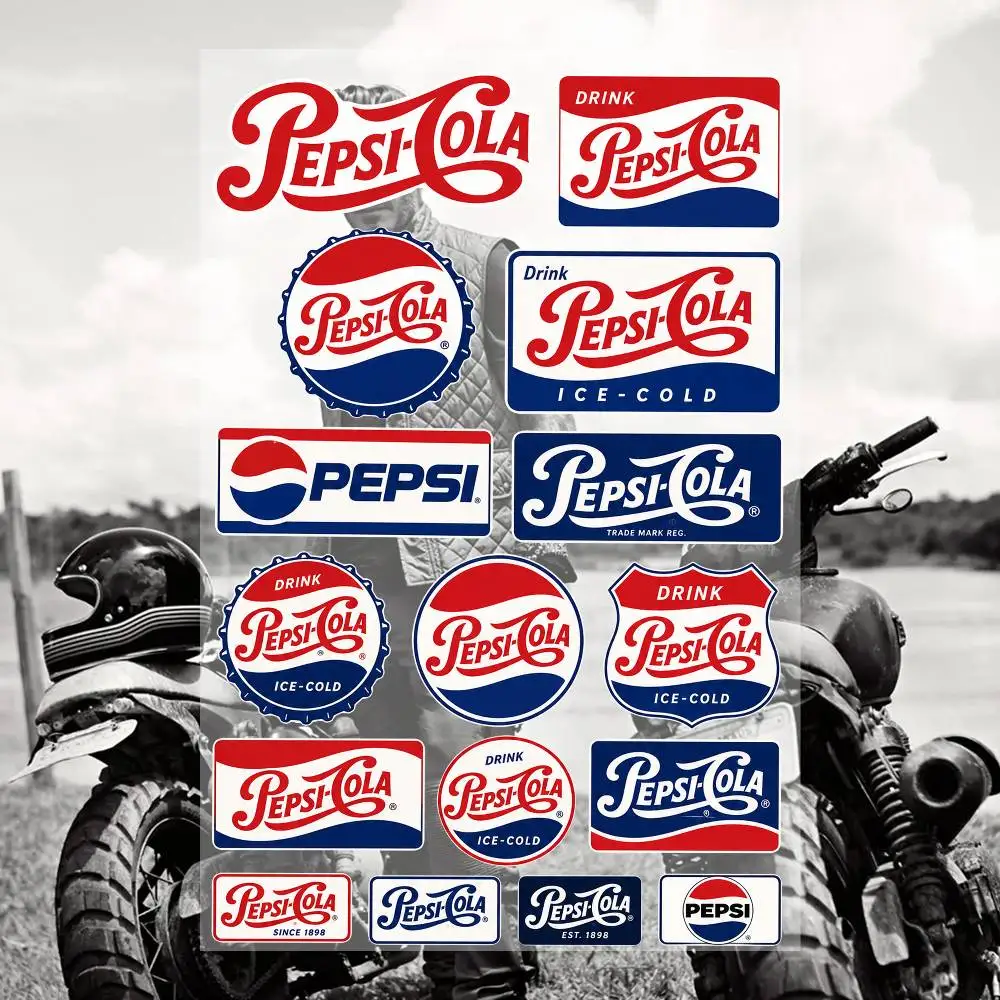 P-eP-S-i CO-L-a Aesthetic Graffiti Stickers Waterproof PVC Decals for Car Motorcycle Skateboard Helmet Notebook