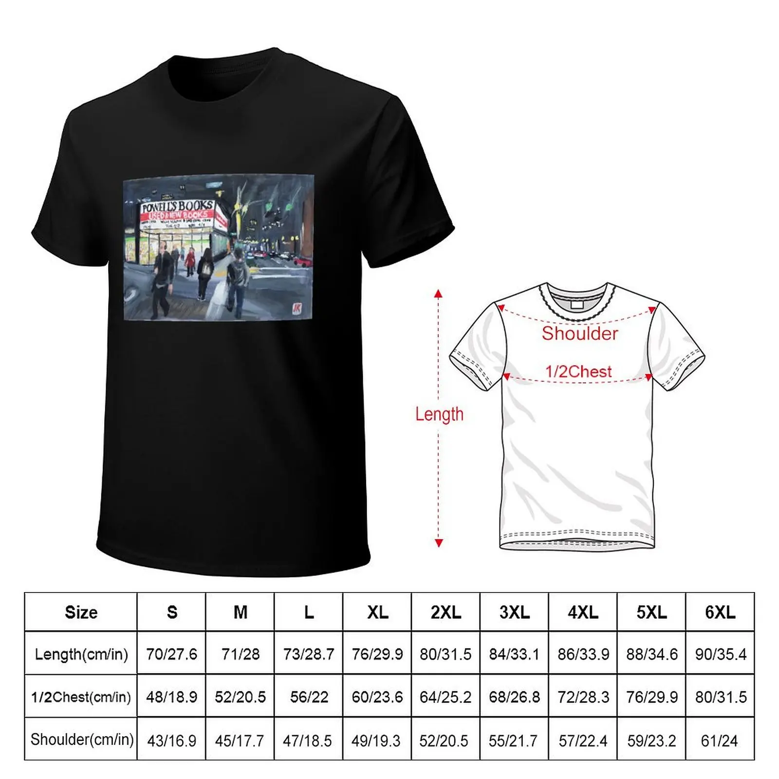Powell’s City of Books - Portland, OR T-Shirt Plus Size Summer Casual T-Shirt