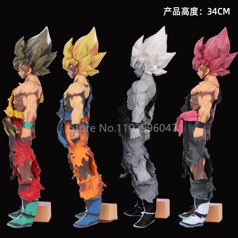 New 35cm Anime Dragon Ball Son Goku Aciton Figure Gk Model Doll Pvc Figures Big Size Statue Comic Color Super Saiyan Gift