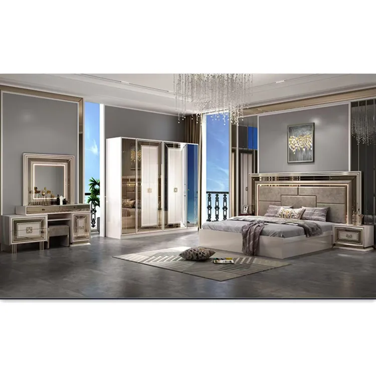 European-style bedroom set, bedroom furniture, hotel furniture, five-piece set