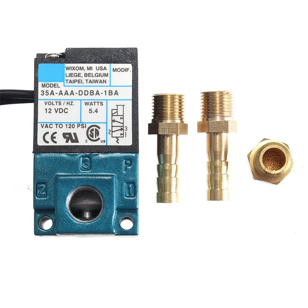 Fast Response 3 Port Pneumatic Solenoid Valve DC12V 5 4W For 35A AAA DDBA 1BA High Precision Electronic Boost Air Control