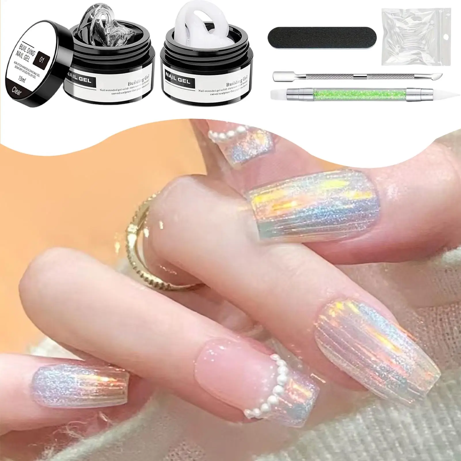 3D Nail Gel Non-Stick Fingernail Design Sculpture Hard Building Gels for Beginners Professionals Beauty Lovers Students Women view 4