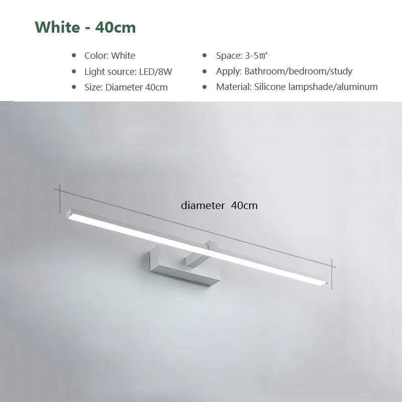 DARHYN LED Mirror Wall Lamp White/Black 4