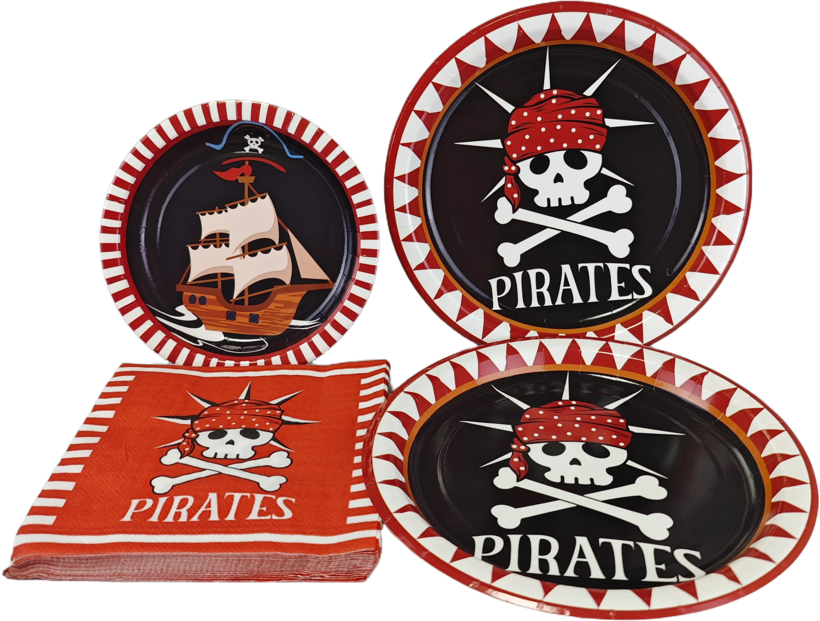 Pirate Party Supplies Pirate Skull Paper Plates Napkins Cups Skeleton Tableware Pirate Crossbone Birthday Party Decors for Boys