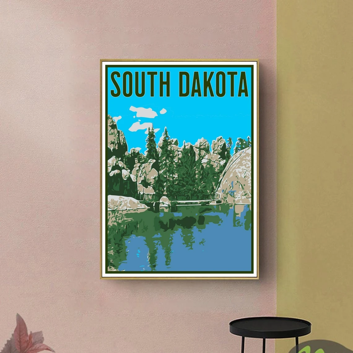 South Dakota Travel Poster, Vintage Style Poster,Home, Wall Art, Travel, Vacation, Home State, Souvenir, Frame Not Included