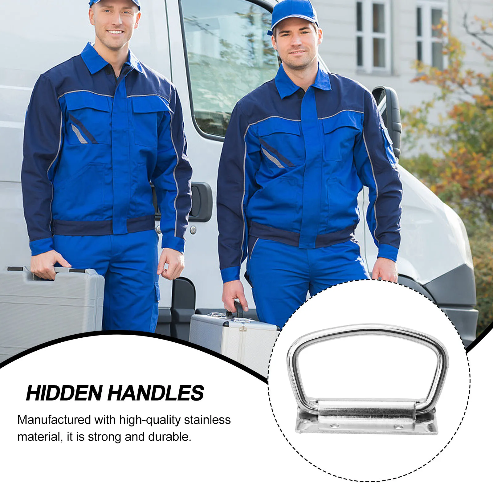 Stainless Steel Folding Pull Handles 2 Pack Heavy Duty for Toolbox Luggage Wooden Flight Case