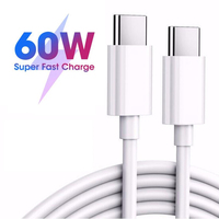 USB Type C To Type C Cable 60W PD Super Fast Charging Charger Wire Cord For Macbook Xiaomi Samsung USB C to USB C Data Cable 1m