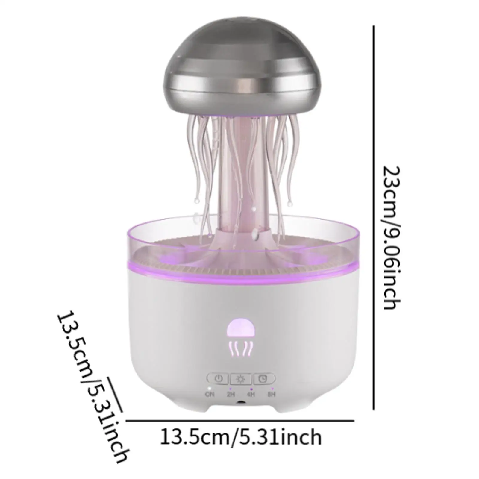 Jellyfish Shape Humidifier Essential Oil Diffuser Noiseless Versatile Rain Drop Humidifier with Atmosphere Light for Home Office