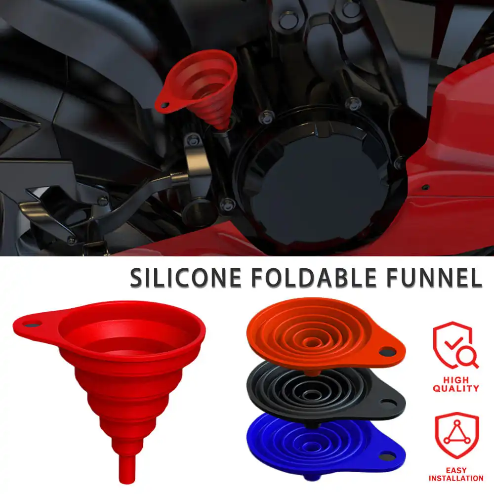 

Universal Motrcycle Foldable Auto Engine Oil Petrol Change Fill Silicone Liquid Funnel For BEVERLY 300 2011-2022 2021 2020 2019