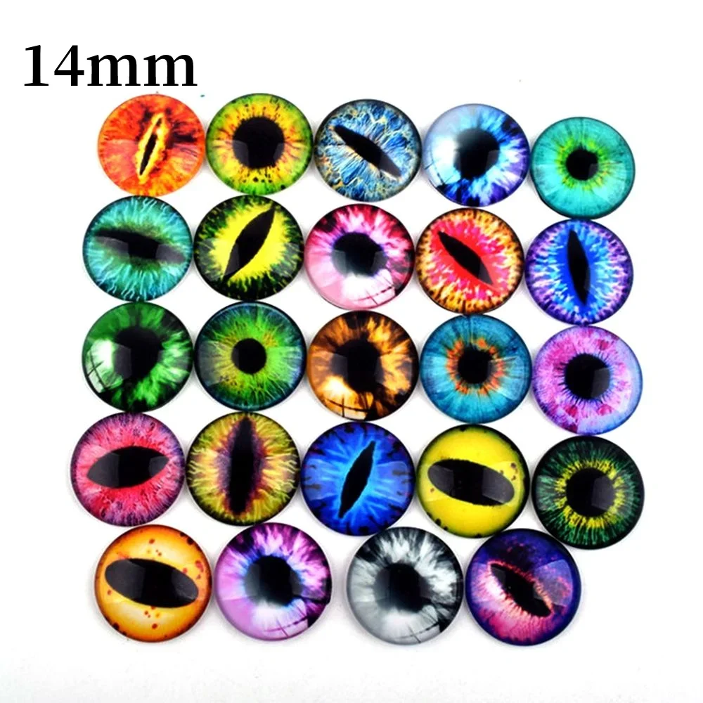 20Pcs Puppe Glas Augen Cabochons Runde Dome Drachen Katze Tiere Auge Puppe Augen Zubehör 6/8/10/12/14/15/16/18mm DIY Schmuck