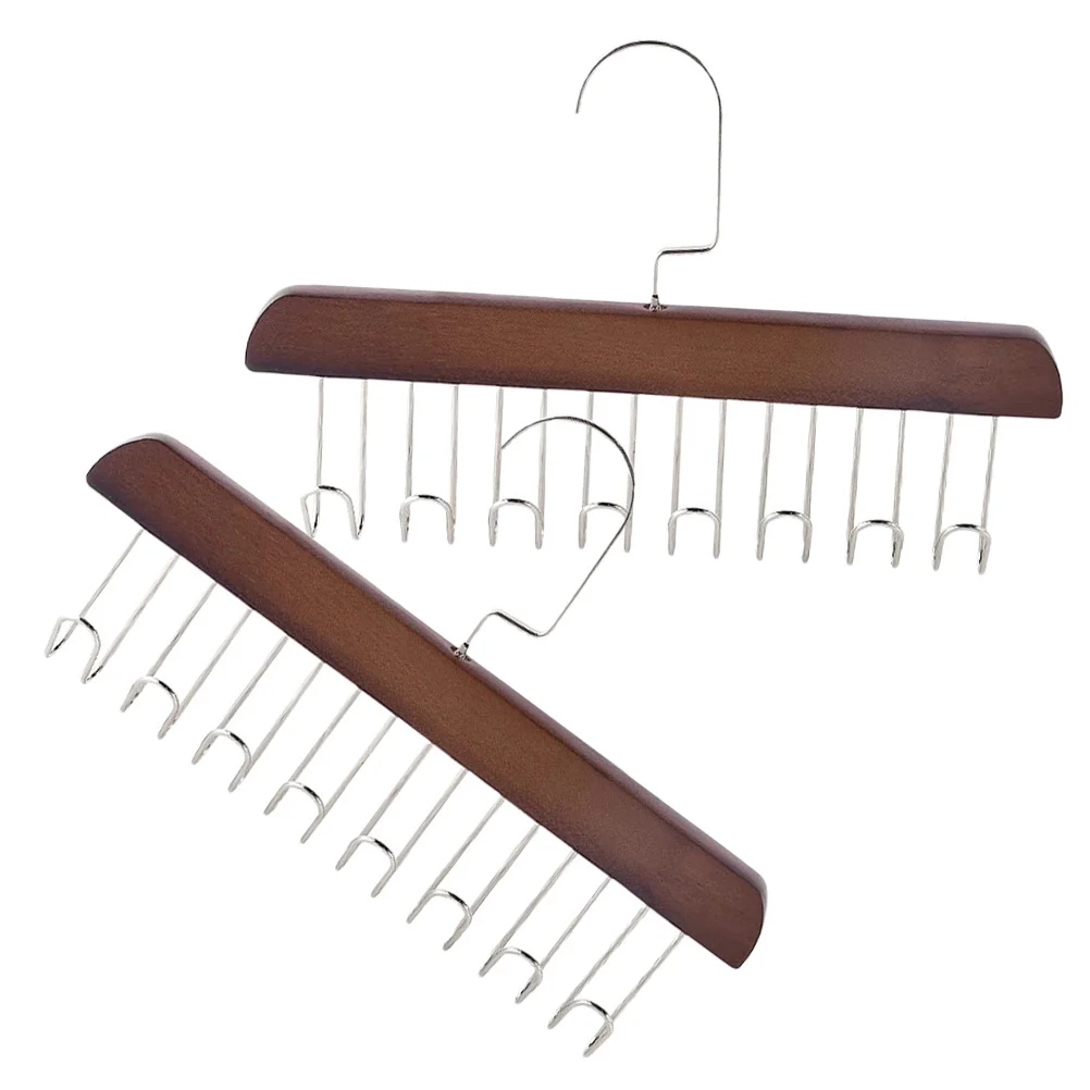 

2Pcs Vintage Multi Hook Closet Hanger Belt Tie Organizer Space Saving Clothes Storage Rack Belt Holder Tie Racks for Men Closet