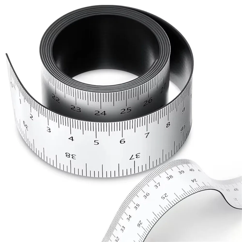 Black Magnetic Border Ruler Dual Scale with Both Inches and Centimeters Flexible Ruler Measuring Tool Magnetic Flexible Ruler