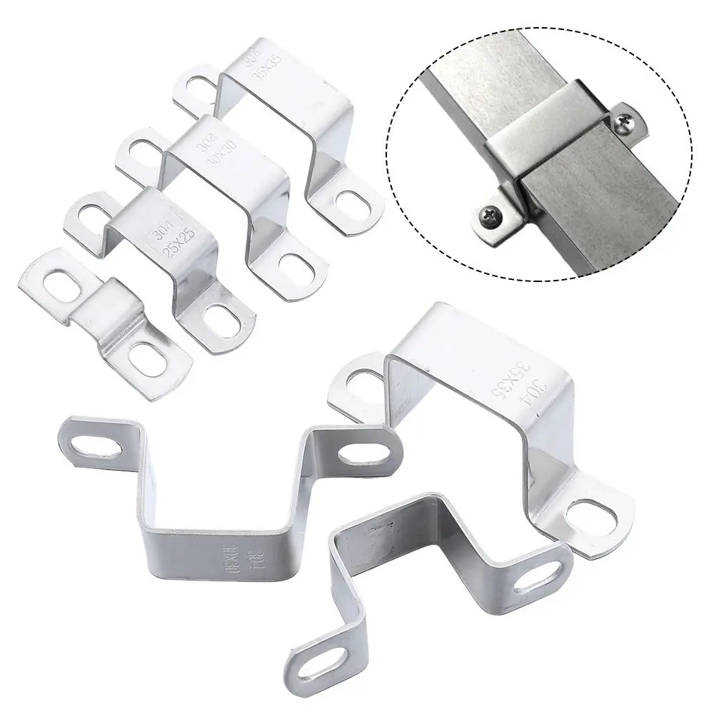 Saddle Clip Horseback Hose Clamp M-shaped U-shaped Square Rectangle Fastening Buckles Ohm Tube Card 304 Stainless Steel