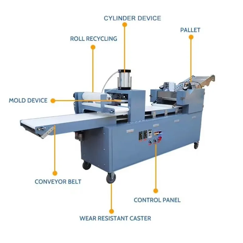 High Speed Industrial Pizza Production Line Automatic Commercial Bread Pizza Dough Press Maker Pizza Making Machine Customized
