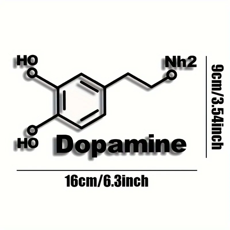 1PC Dopamine Molecule Chemical Structure PET Vinyl Sticker Waterproof Decal for Motorcycle Car Window Bumper Helmet Decor - view 3