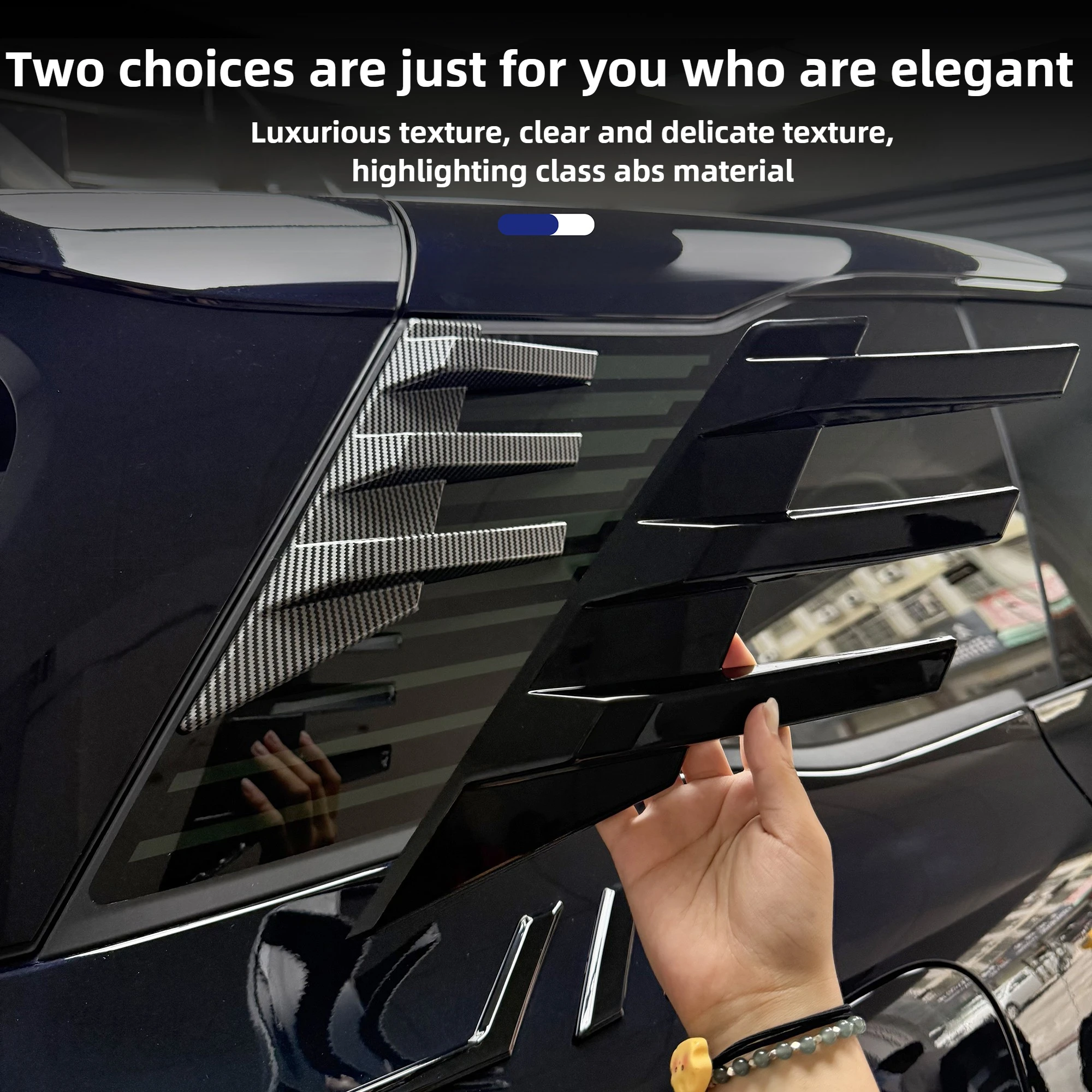 

For Changan NEVO Q07 2Pcs Car Rear Window Top Wing Trims Wind Blade Decorative Sticker Rear Louver Window Side Shutter Cover