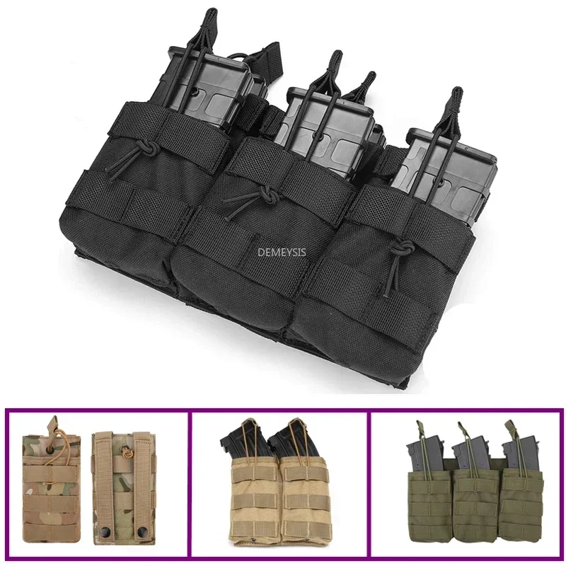 Paintball Magazine Pouches Single Double Triple Tactical Molle Pouches AK AR M4 AR15 Rifle Hunting Shooting Mag Pouch