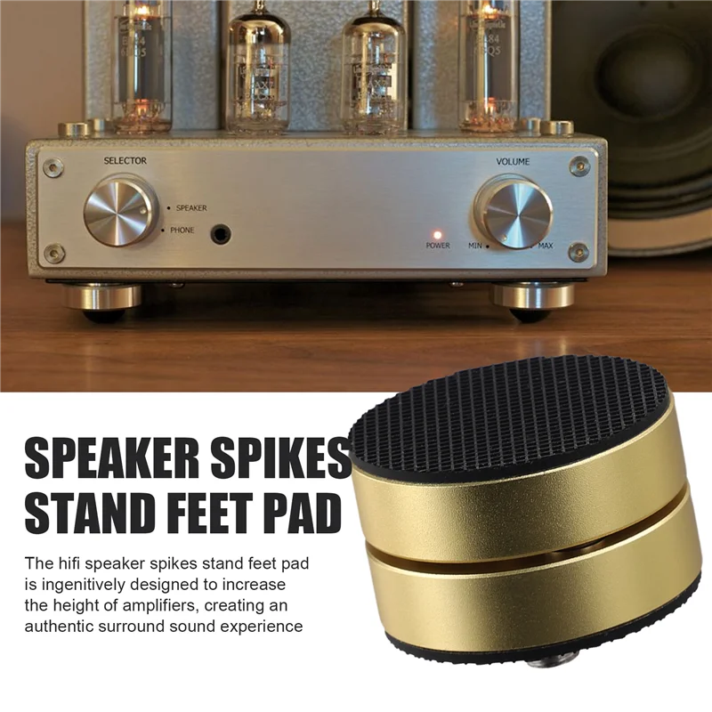 4Pcs Aluminum Alloy Shock-Absorbing Foot Studs, Sound System Foot Pads, 3-Point Steel Ball Support Amplifier Base Feet-B65A
