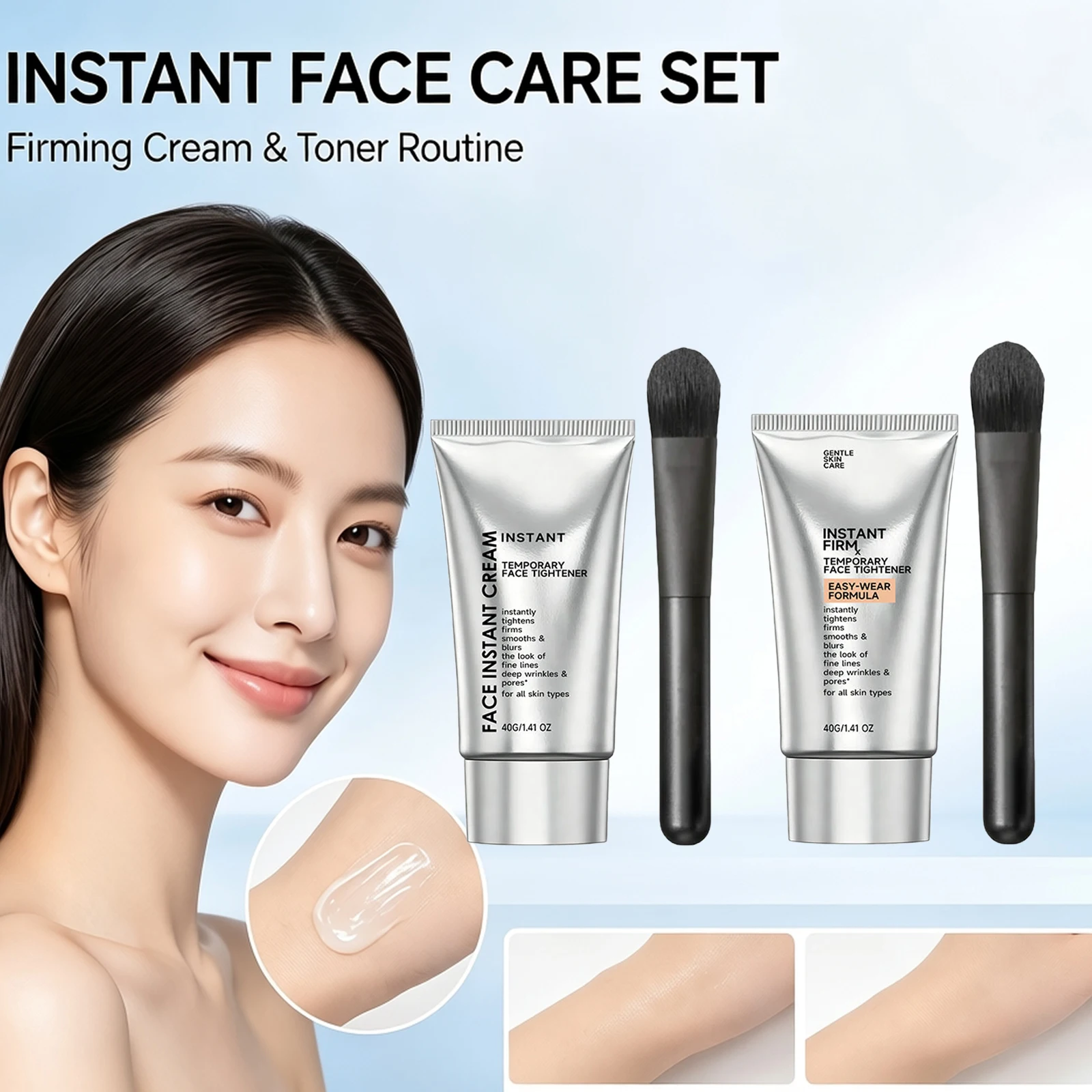 Smoothing Facial Care Cream Lightweight Moisturizing Gentle Hydrating Lotion Improve Dry Lines Rough Skin Face Tightener Cream