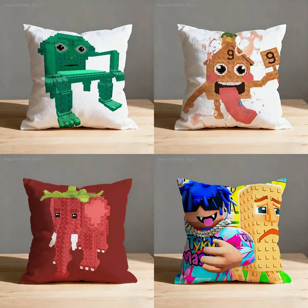 S-Steal A B-Brainrot No 9 House Pillow Case Print Polyester Fiber 40X40 cm Home Sofa Throw Cushion Cover Decoration