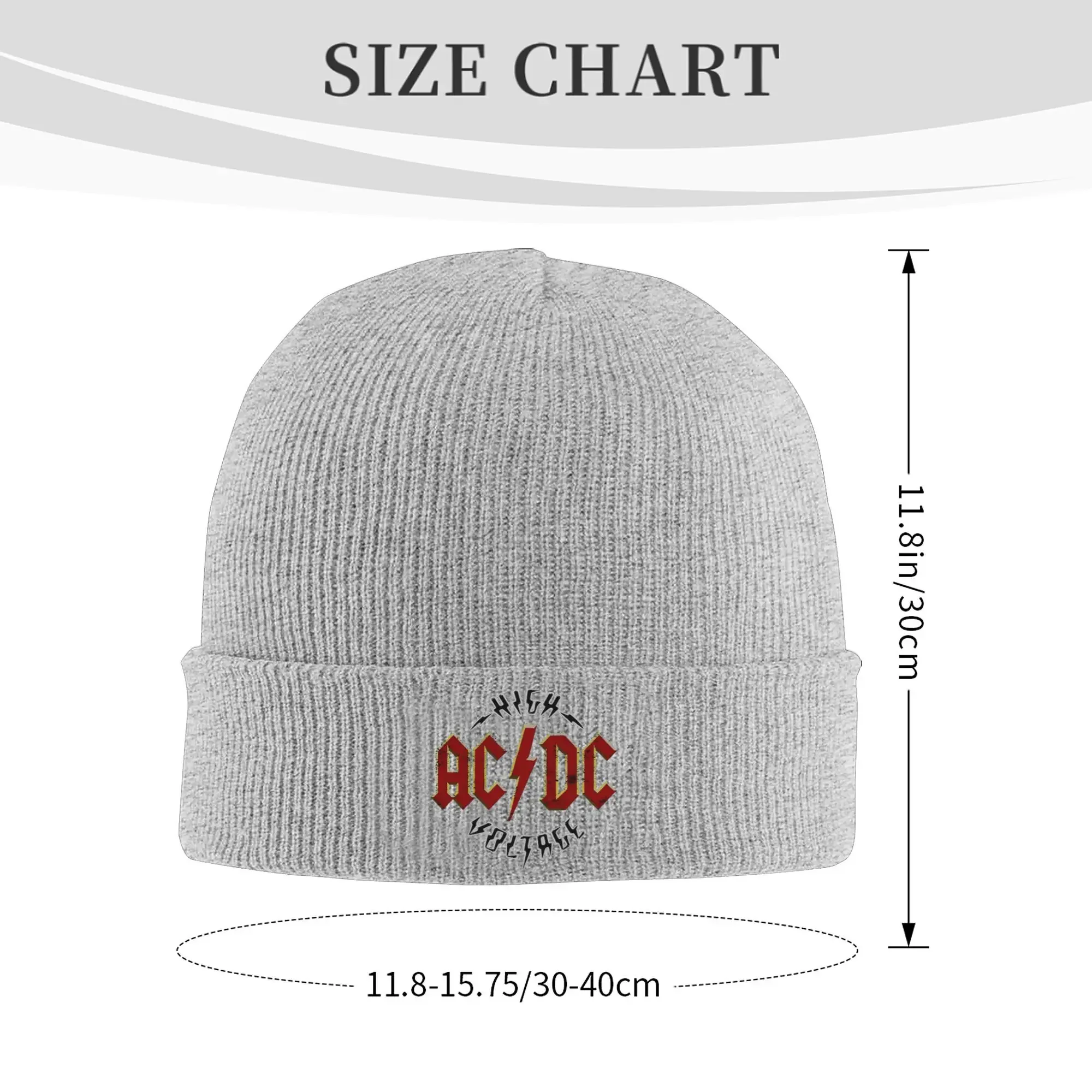 ACs High Voltage Vintage Neon DC  Hats Autumn Winter Skullies Beanies Warm Caps Unisex Acrylic Knitted Hat