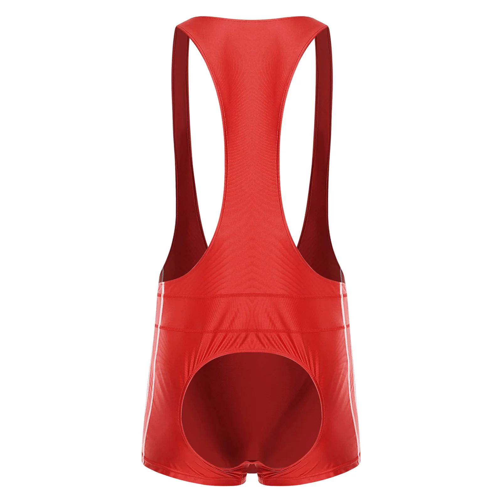 Mens Lingerie One Piece Singlets Wrestling Mankini Costume Glossy Bodysuit Racer-back Hollow Out Open Butt Boxer Shorts Jumpsuit