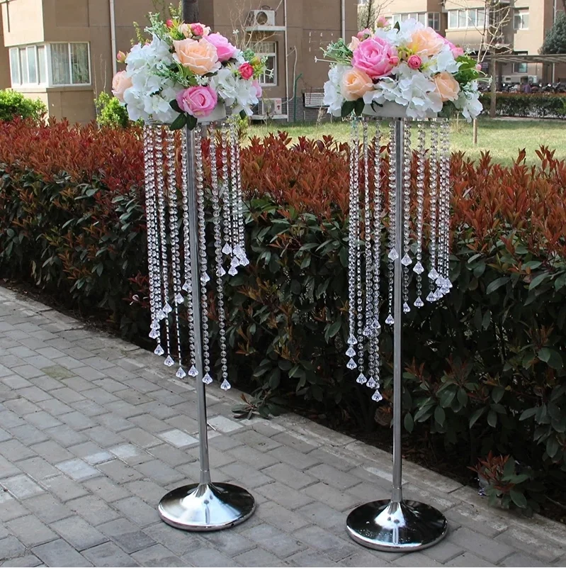 

Wedding Decoration Crystal Clear Acrylic Table Centerpieces Cake Rack Metal Flower Ball Vase Event Party Christmas Decoration