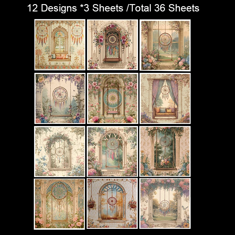 Scrapbookpapierpakket (36 vellen, 6"x6"): Maanfase-afdrukken voor scrapbooking, origami en hemelse junk-tijdschriften.