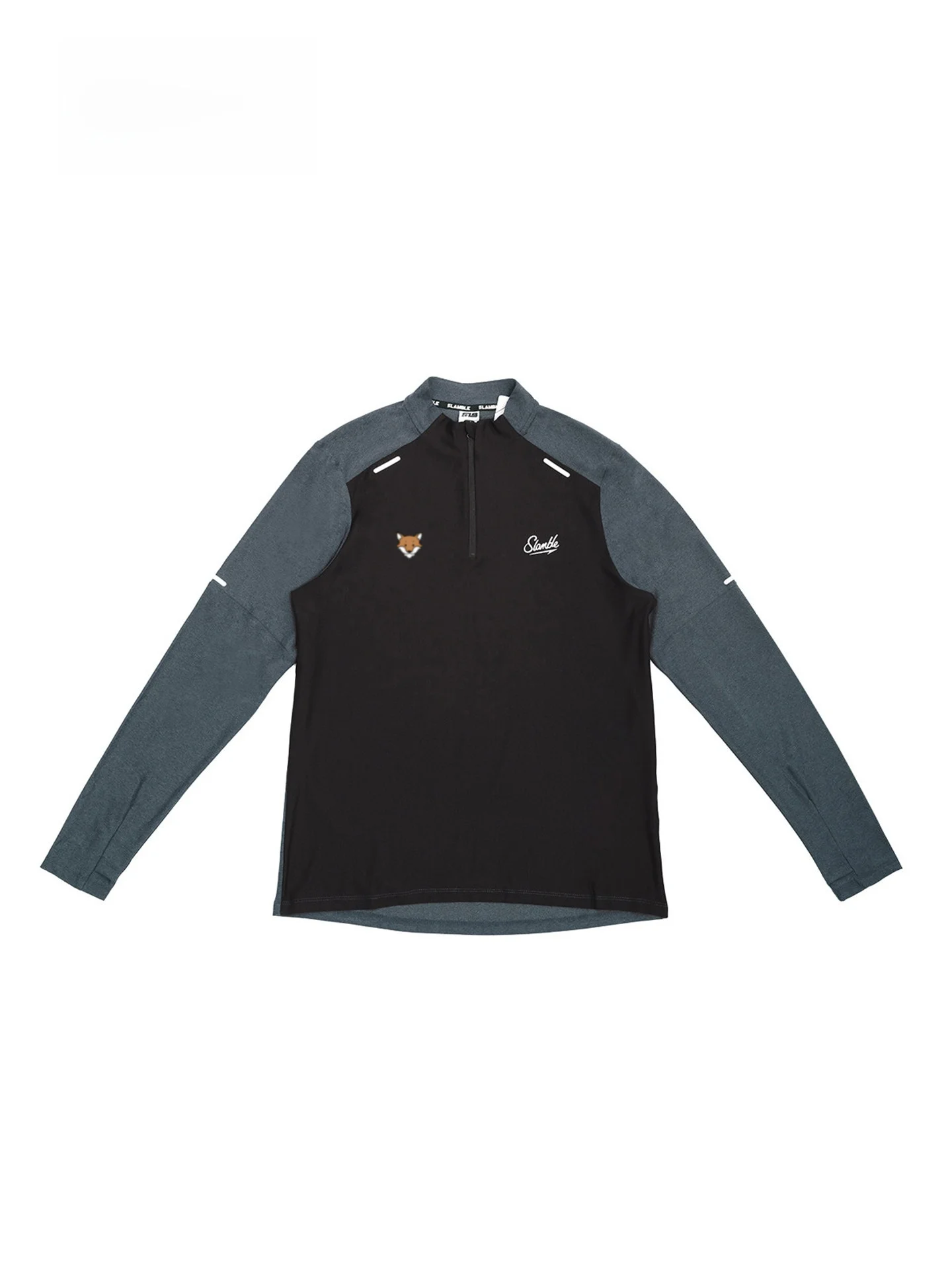 

Мужская спортивная футболка с длинным рукавом для бега и велоспорта, быстросохнущая, со светоотражающими полосами, на молнии, для осени и зимы